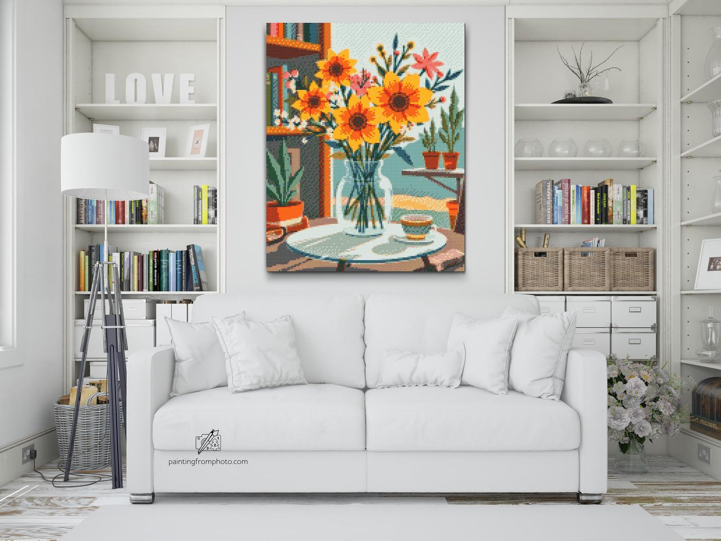 Diamond Painting - Illustration af en blomst i en vase