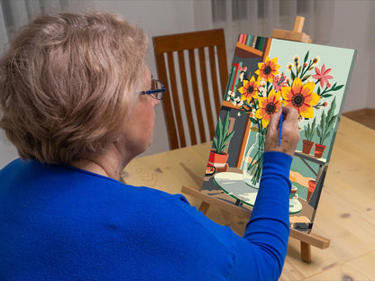 Paint by Numbers - Illustration af en blomst i en vase