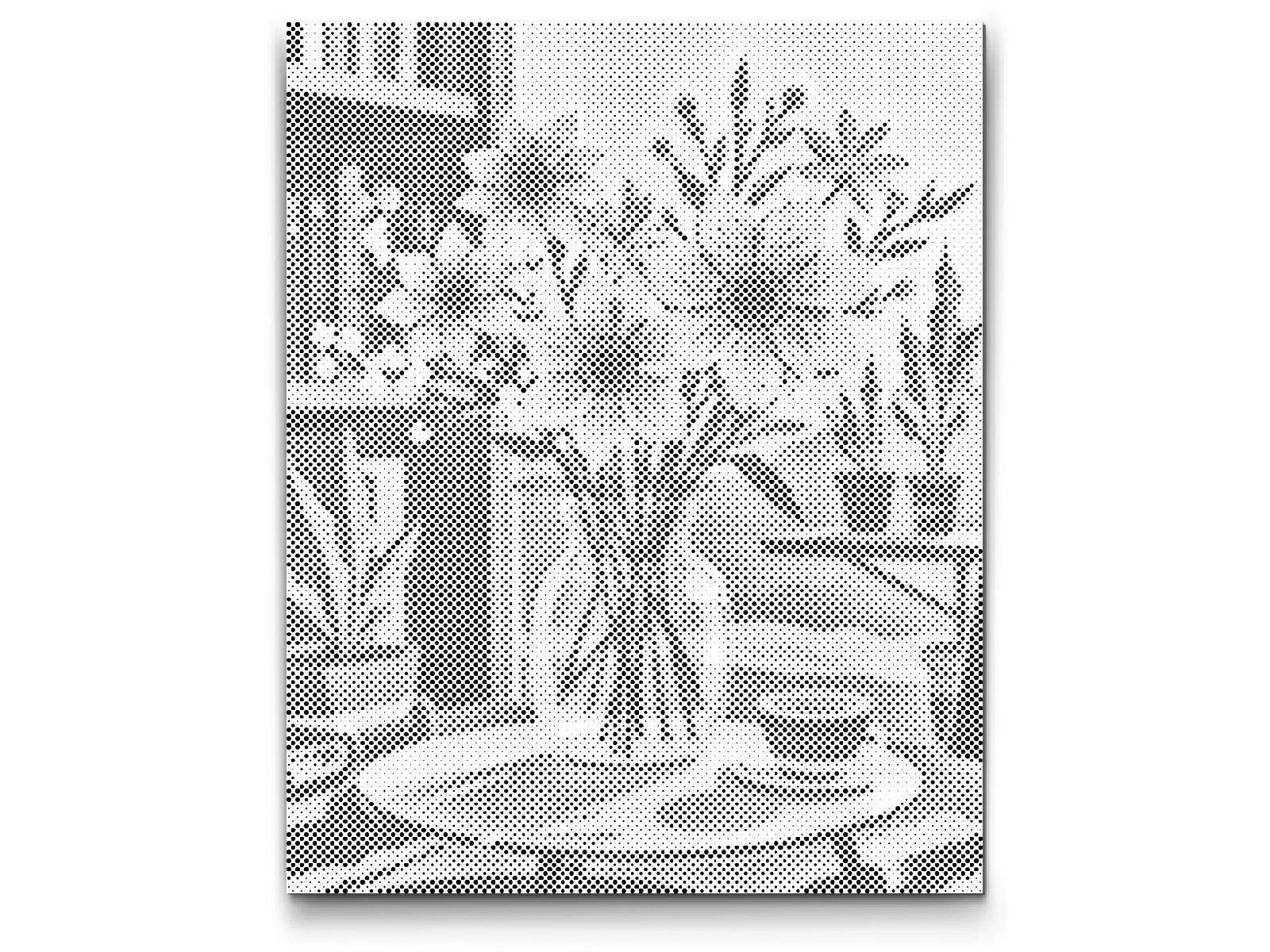 Mal-med-prikker -  Illustration af en blomst i en vase
