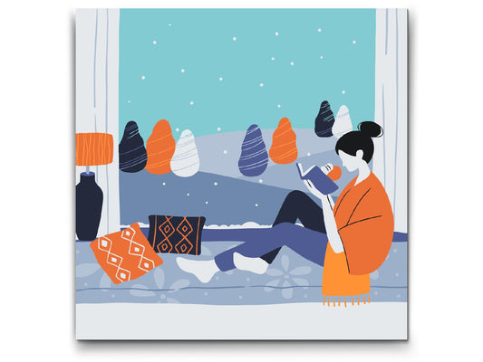 Paint by Numbers - Illustration - Læsning ved vinduet