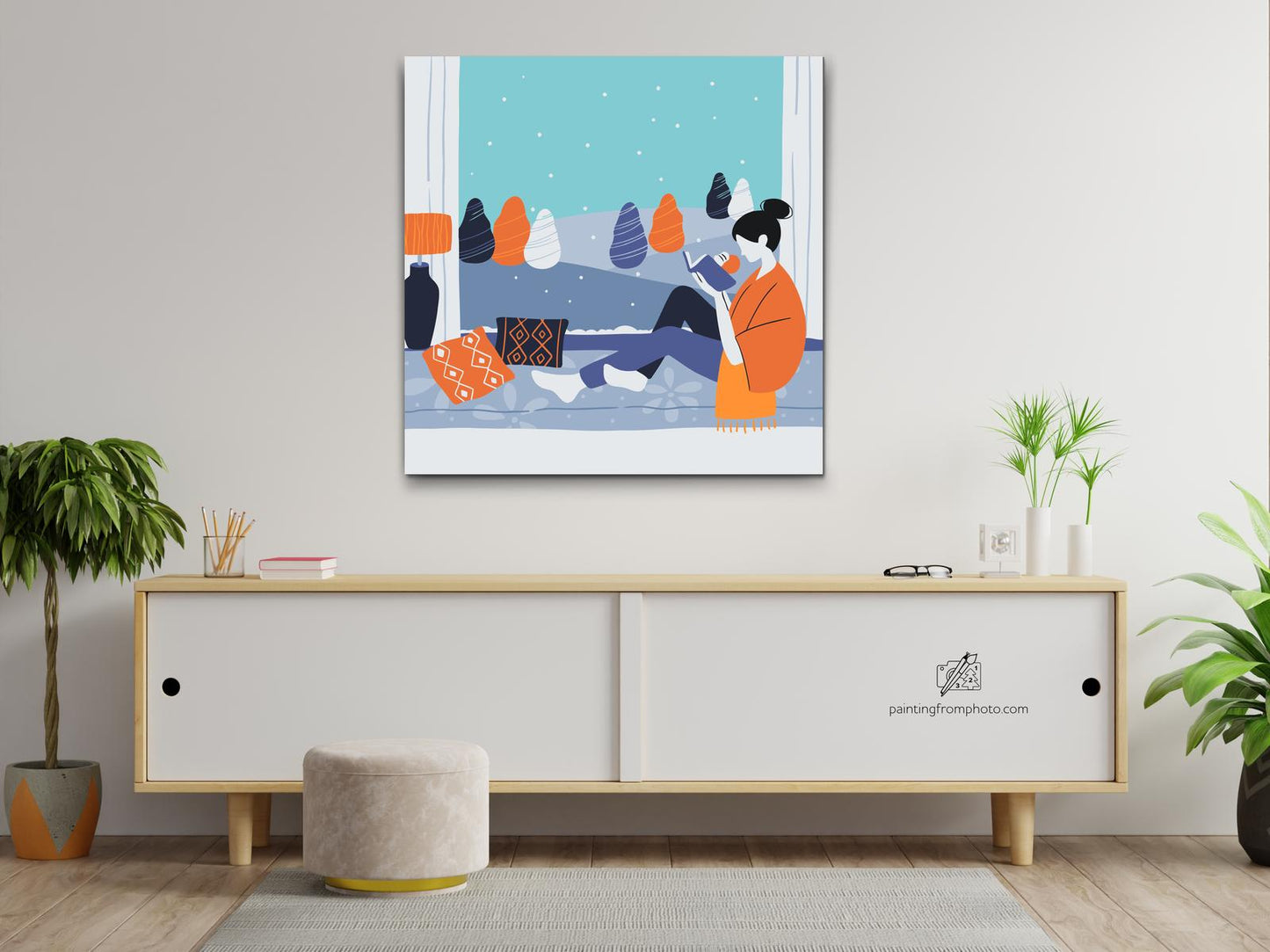 Paint by Numbers - Illustration - Læsning ved vinduet