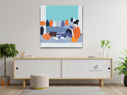 Paint by Numbers - Illustration - Læsning ved vinduet