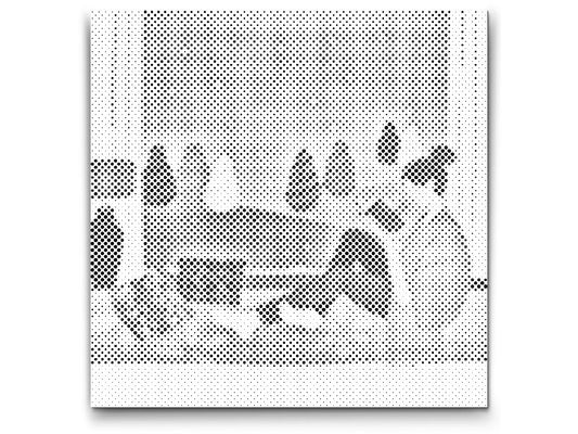 Mal-med-prikker -  Illustration - Læsning ved vinduet