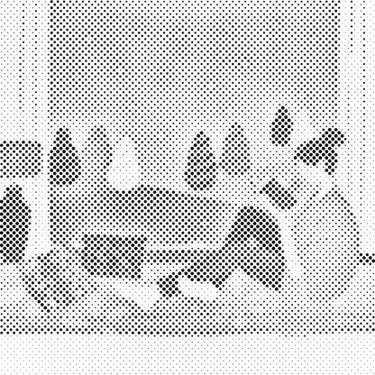 Mal-med-prikker -  Illustration - Læsning ved vinduet