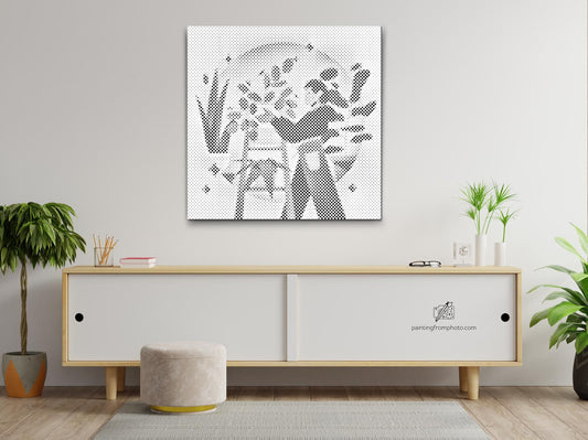 Mal-med-prikker -  Illustration - Stueplanter 1