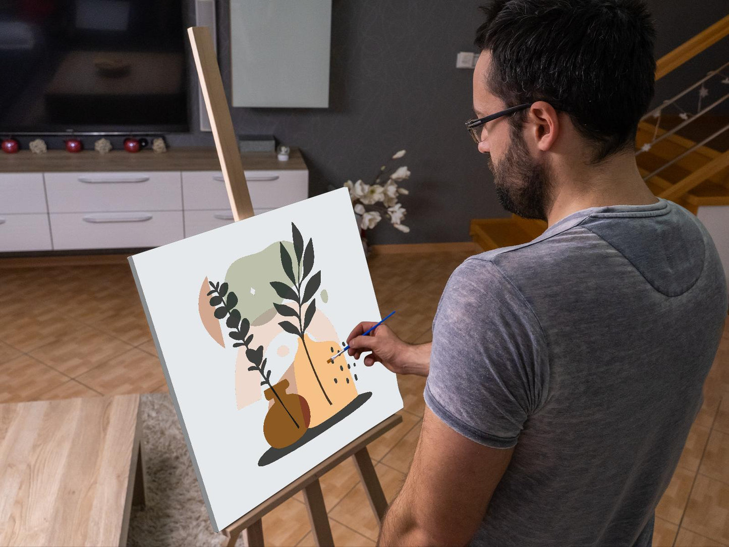 Paint by Numbers - Illustration - Blomster i en vase