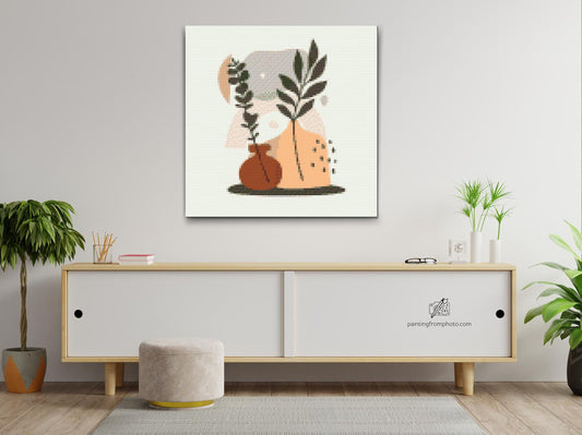 Diamond Painting - Illustration - Blomster i en vase