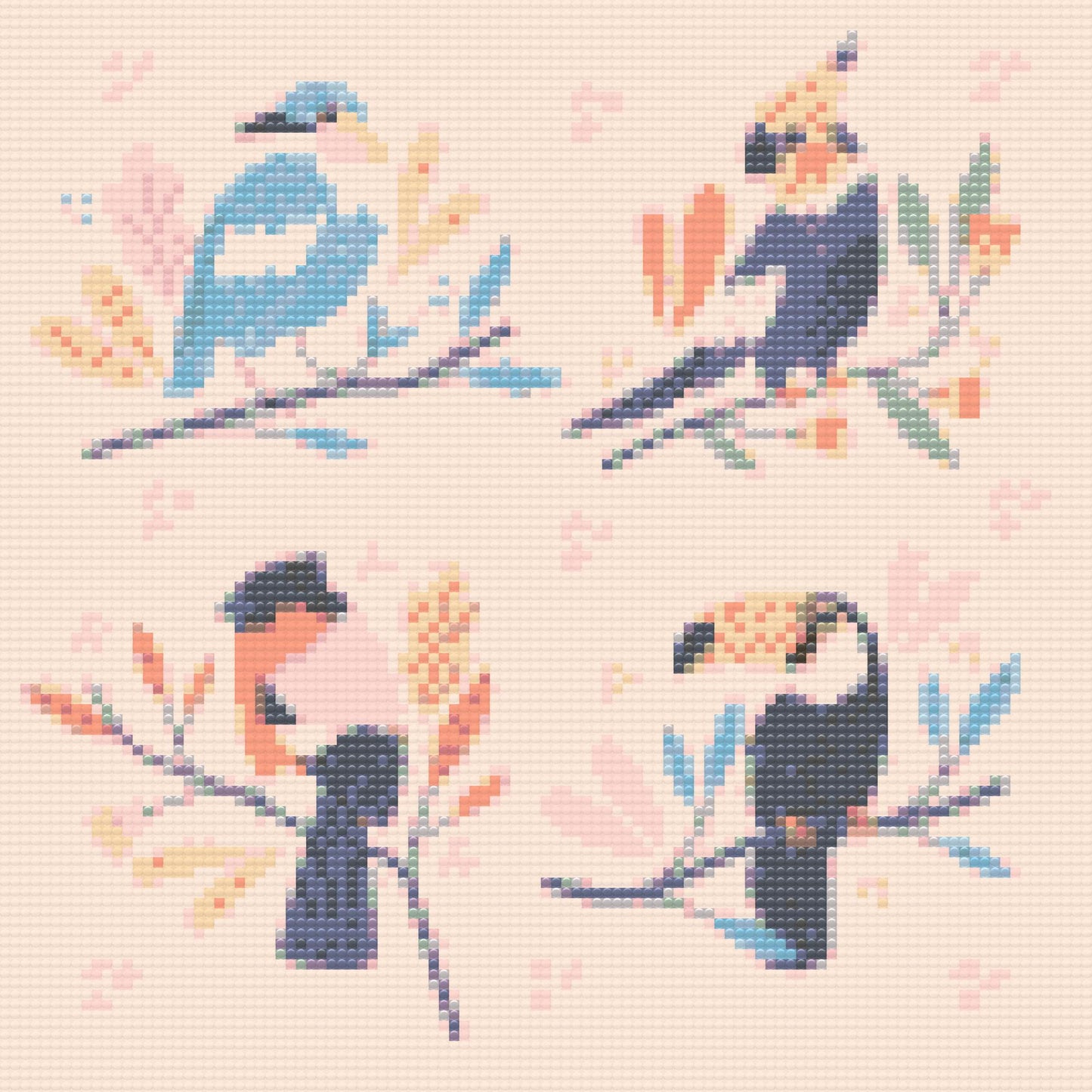 Diamond Painting - Illustration - Papegøjer
