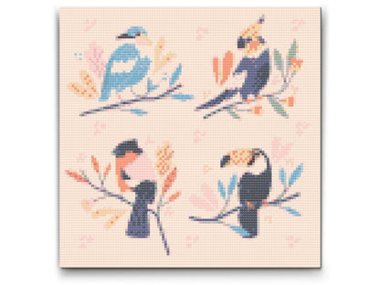 Diamond Painting - Illustration - Papegøjer