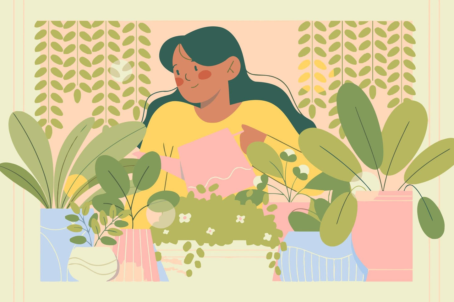 Paint by Numbers - Illustration - Pasning af stueplanter