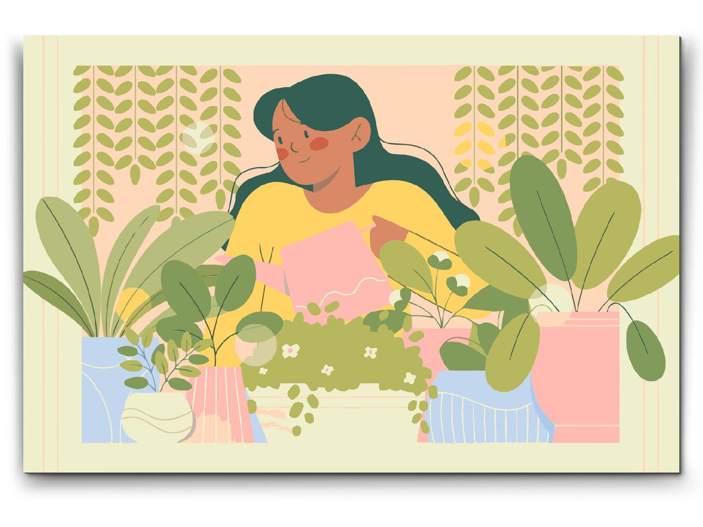 Paint by Numbers - Illustration - Pasning af stueplanter
