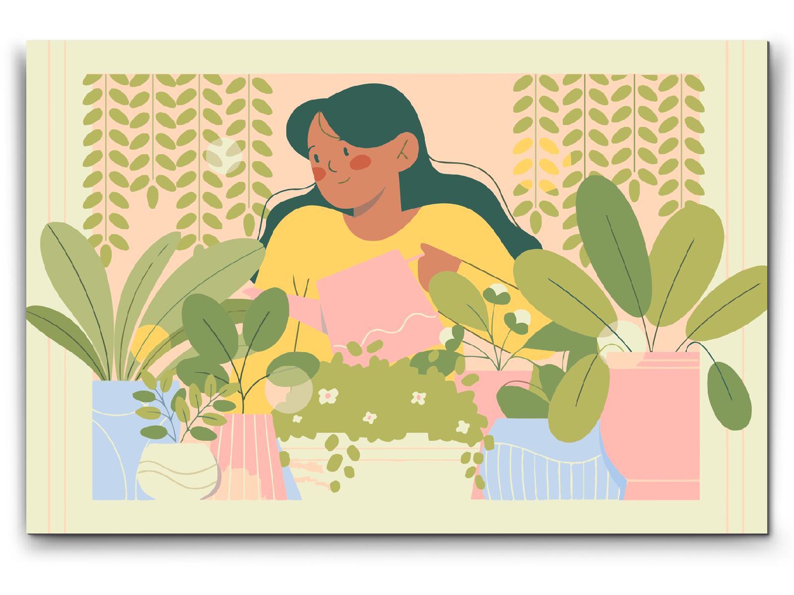 Paint by Numbers - Illustration - Pasning af stueplanter