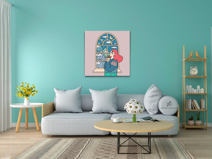 Paint by Numbers - Illustration - Te ved vinduet