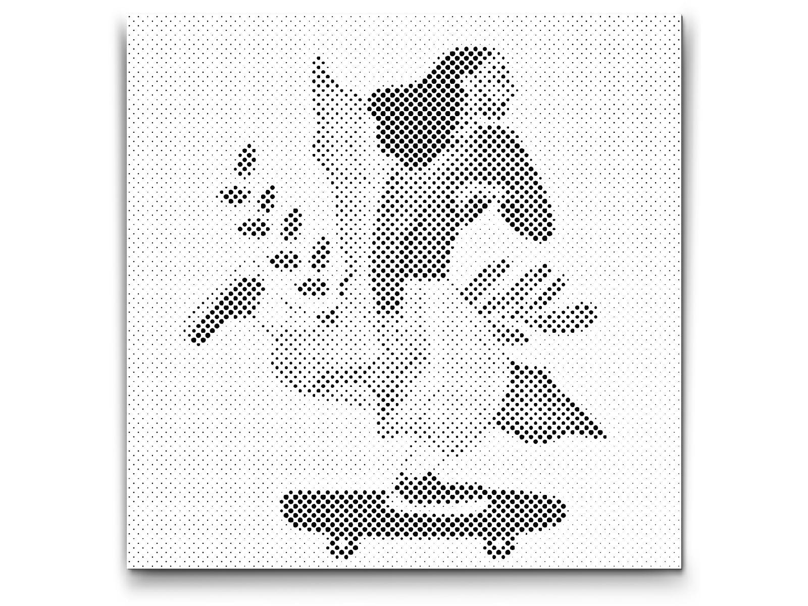 Mal-med-prikker -  Illustration - Kvinde på skateboard