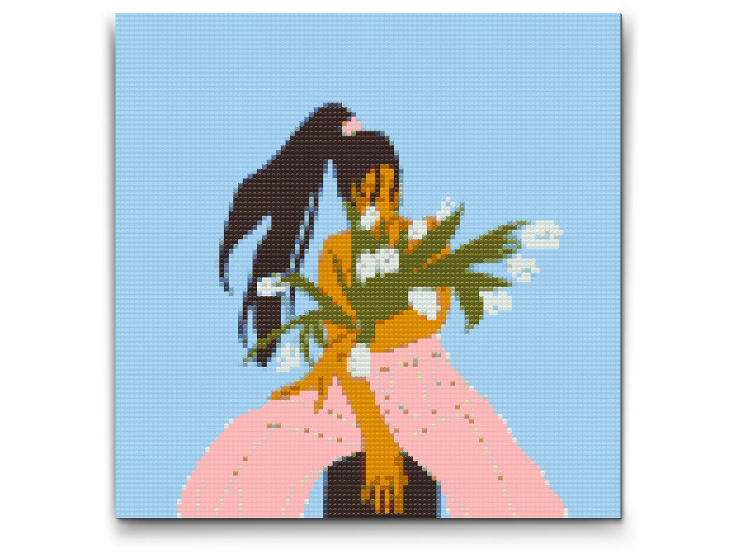 Diamond Painting - Illustration - Kvinde med tulipaner