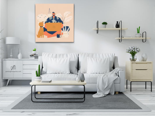 Diamond Painting - Illustration - Hjemmearbejde