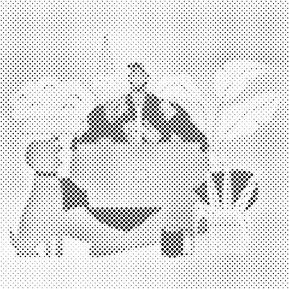 Mal-med-prikker -  Illustration - Hjemmearbejde