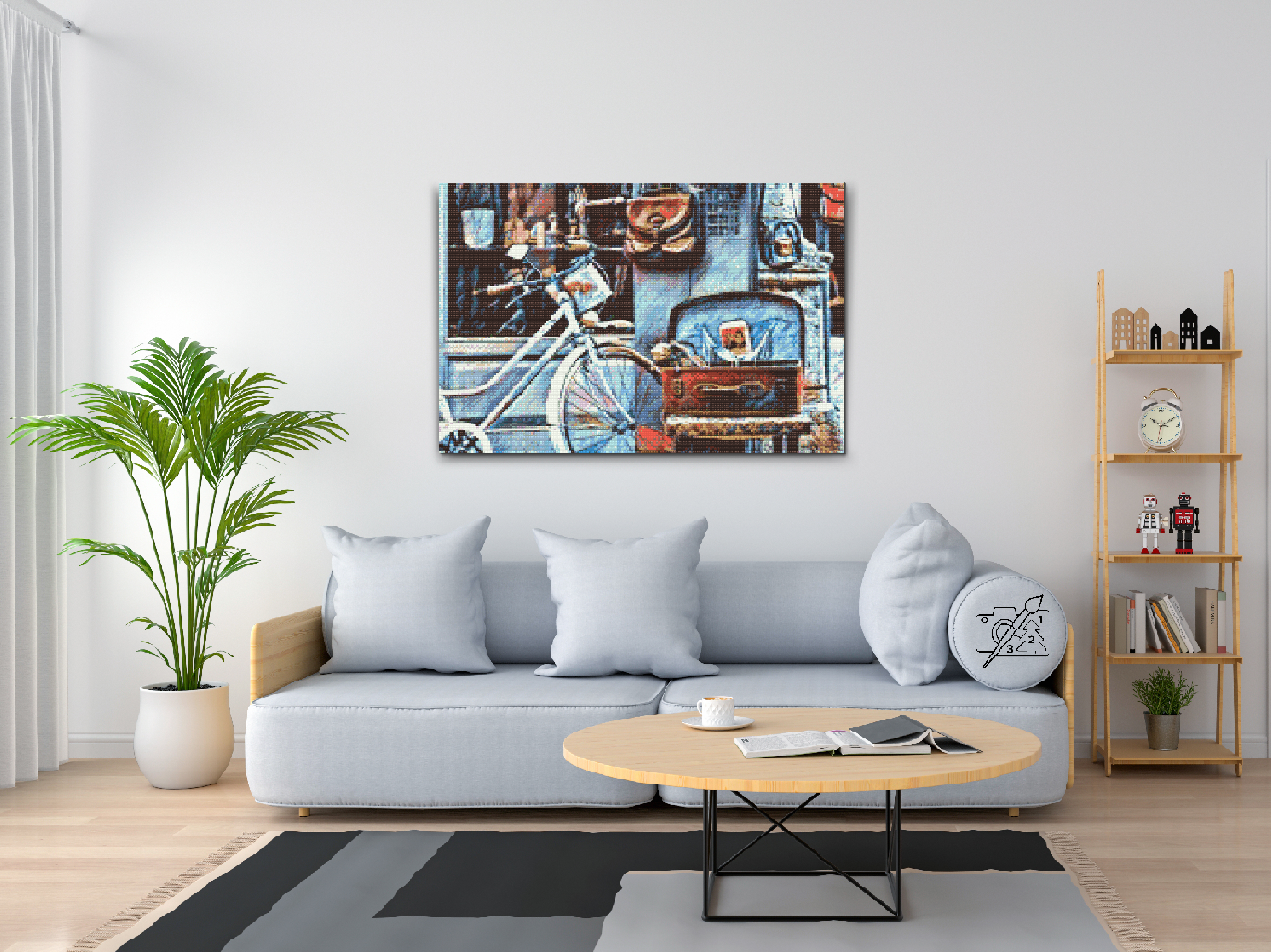 Diamond Painting - Cykel og kuffert fuld af minder