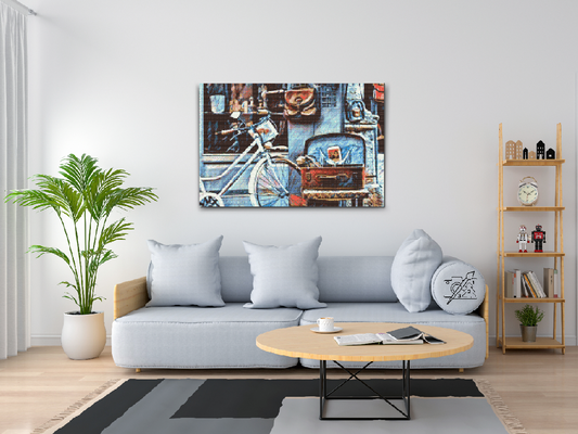 Diamond Painting - Cykel og kuffert fuld af minder
