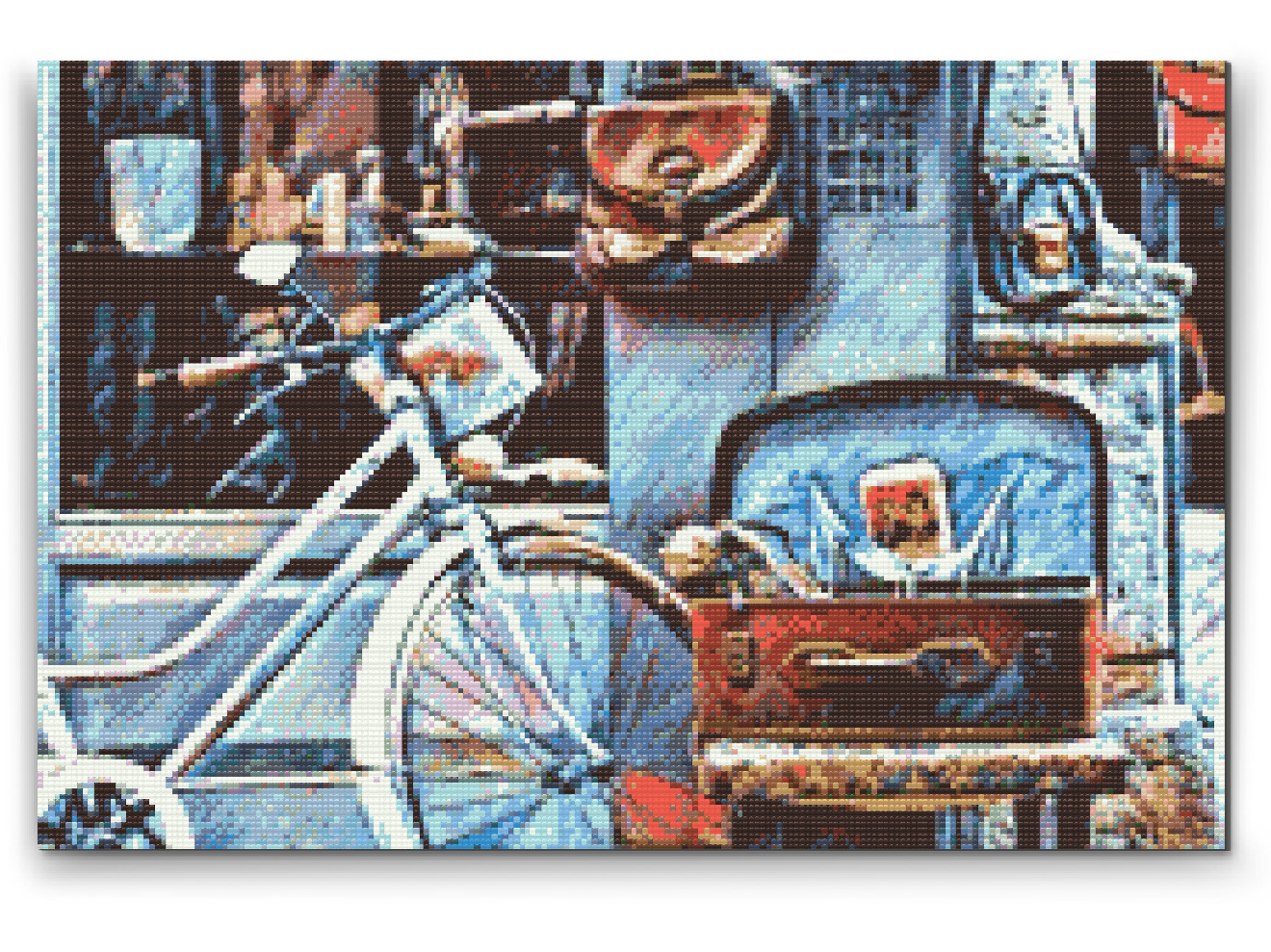 Diamond Painting - Cykel og kuffert fuld af minder