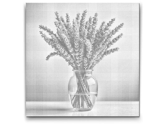 Mal-med-prikker -  Lavendel i en vase