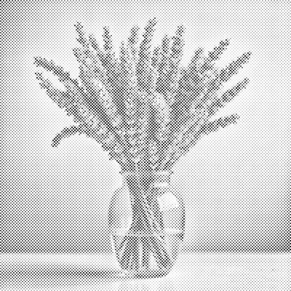 Mal-med-prikker -  Lavendel i en vase