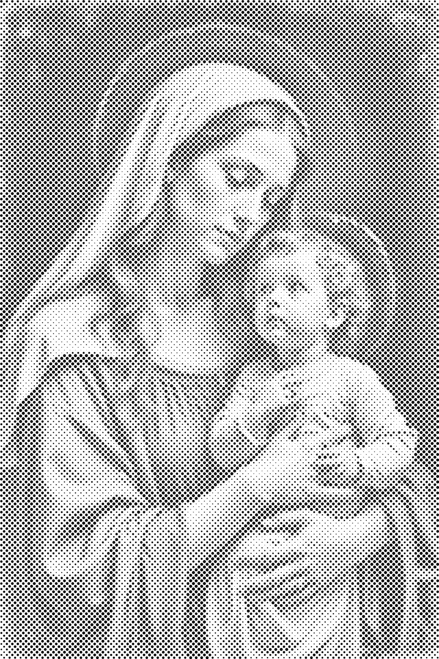 Mal-med-prikker -  Maria og Jesus