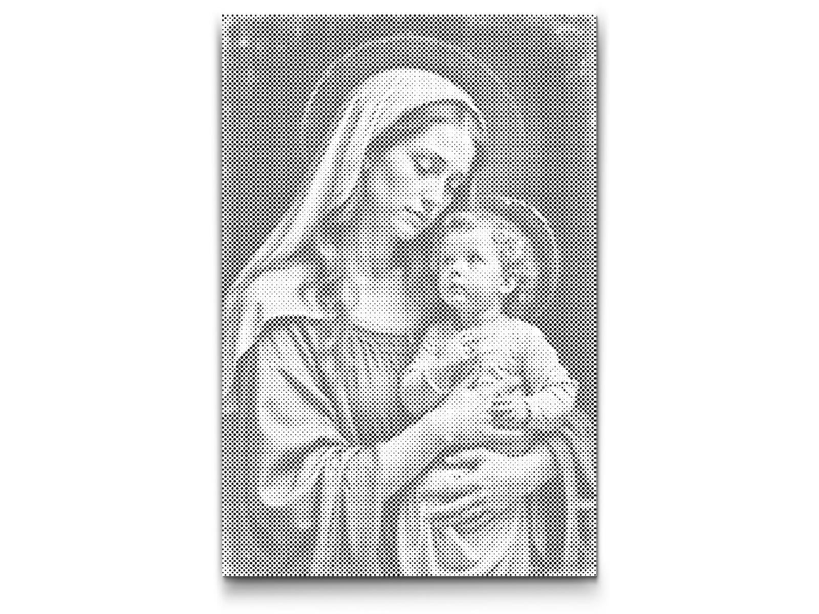 Mal-med-prikker -  Maria og Jesus