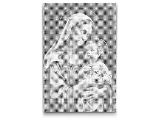 Mal-med-prikker -  Maria og Jesus
