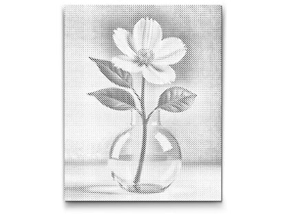 Mal-med-prikker -  Minimalistisk hvid blomst