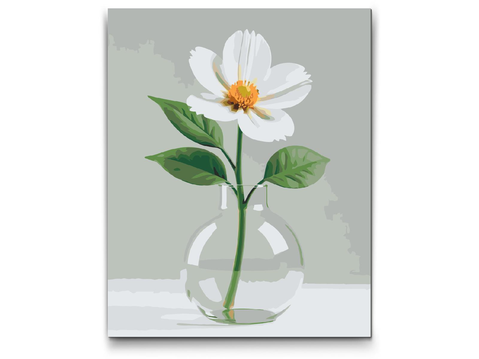 Paint by Numbers - Minimalistisk hvid blomst
