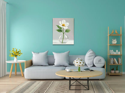 Diamond Painting - Minimalistisk hvid blomst
