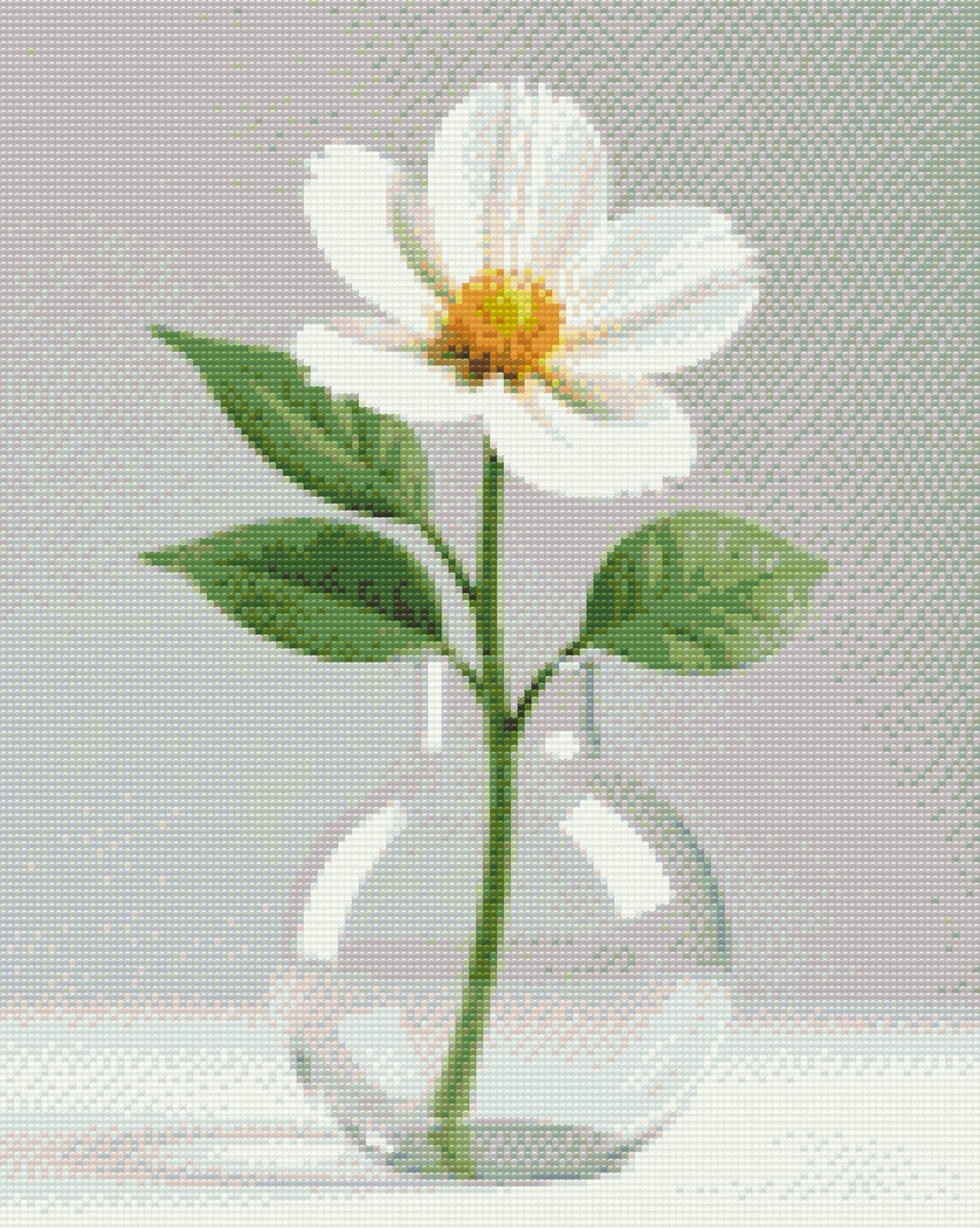 Diamond Painting - Minimalistisk hvid blomst
