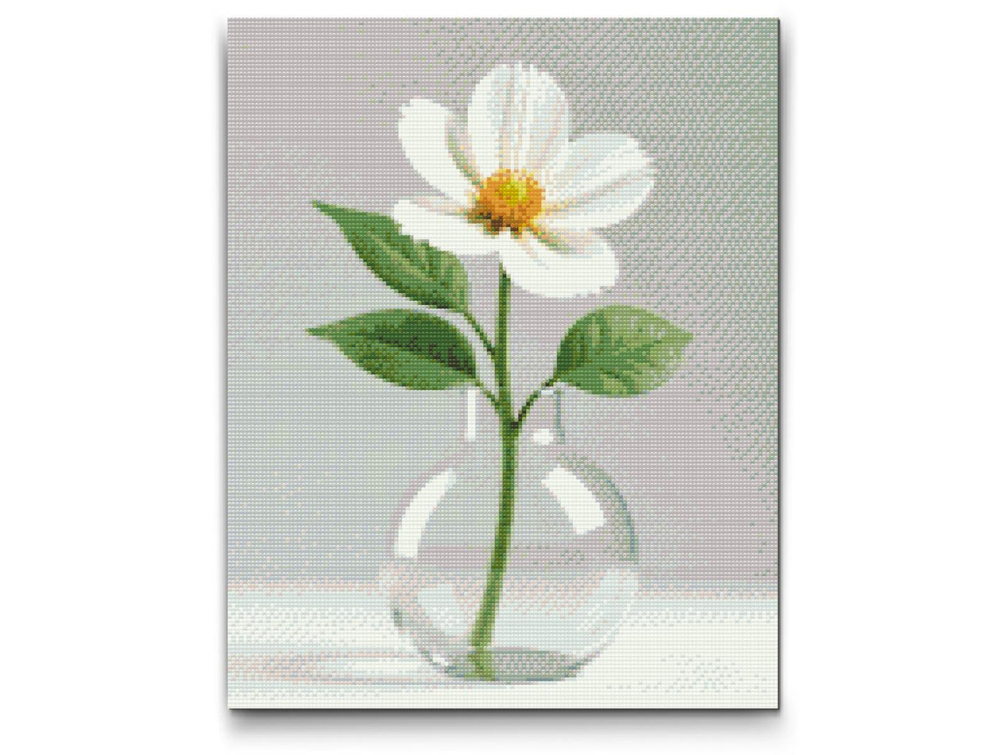 Diamond Painting - Minimalistisk hvid blomst