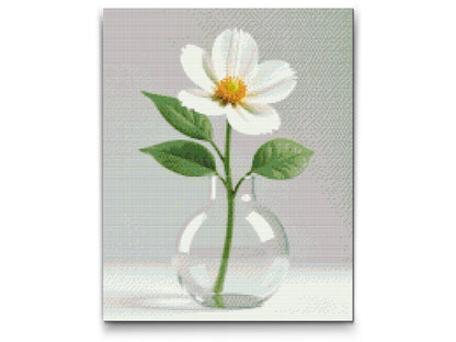 Diamond Painting - Minimalistisk hvid blomst