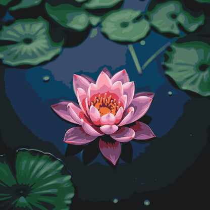 Paint by Numbers - Lyserød lotusblomst