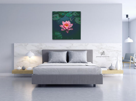 Diamond Painting - Lyserød lotusblomst