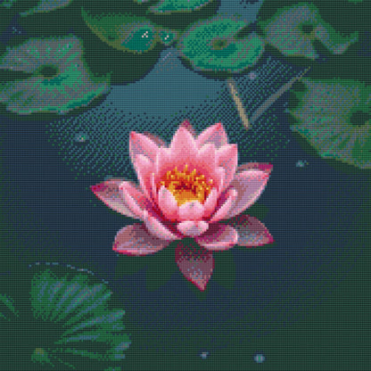 Diamond Painting - Lyserød lotusblomst