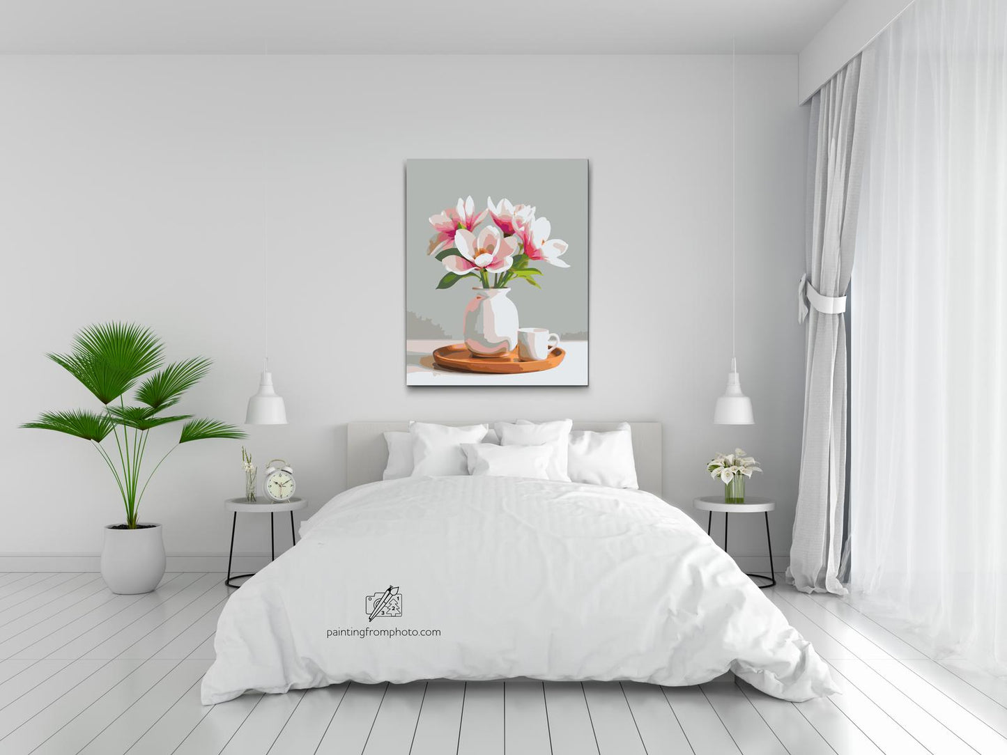 Paint by Numbers - Magnoliablomster i en vase