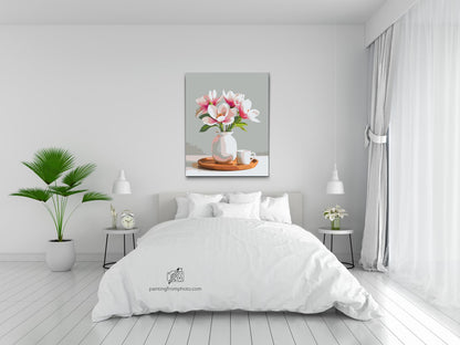 Paint by Numbers - Magnoliablomster i en vase