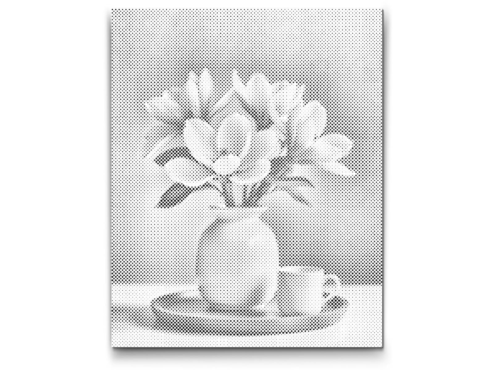 Mal-med-prikker -  Magnoliablomster i en vase