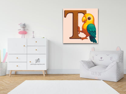 Paint by Numbers - Bogstav T – Med et dyr