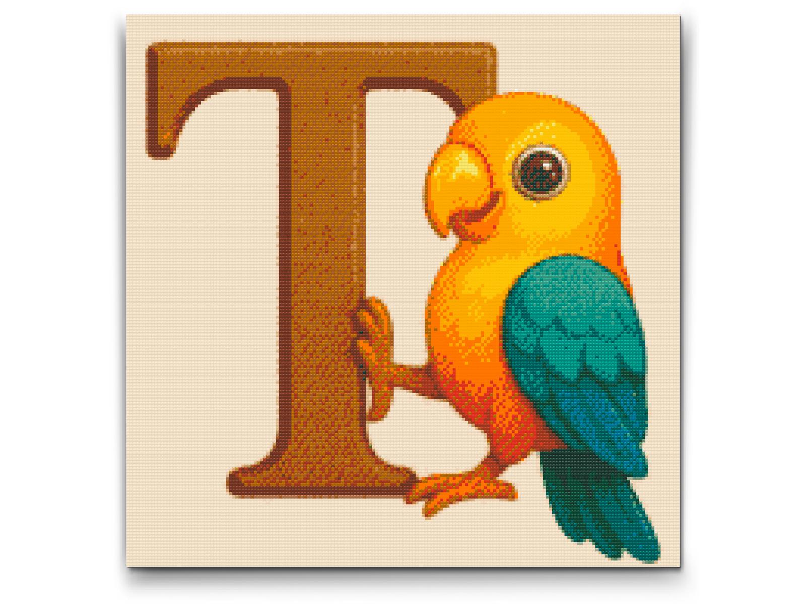 Diamond Painting - Bogstav T – Med et dyr