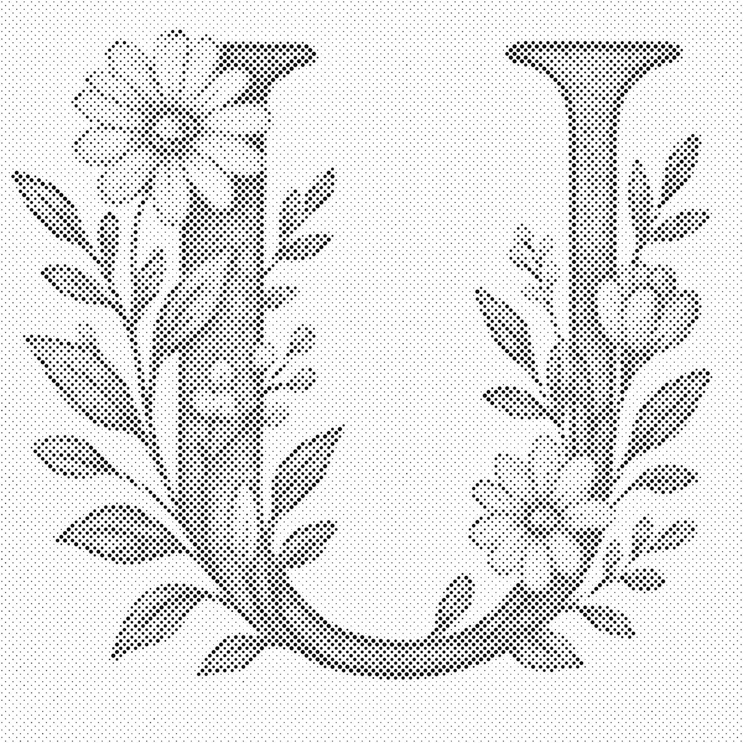 Mal-med-prikker -  Bogstav U - Blomstermønster