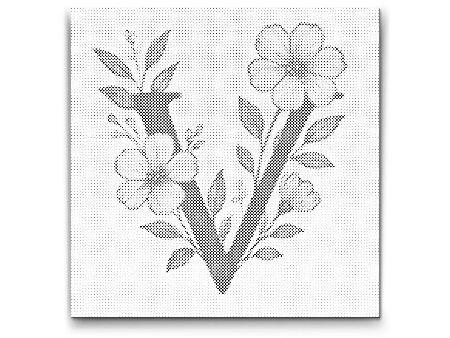 Mal-med-prikker -  Bogstav V - Blomstermønster