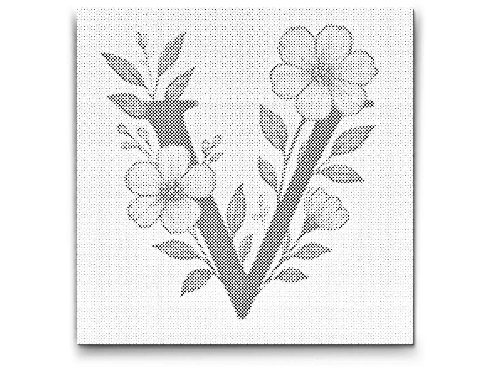 Mal-med-prikker -  Bogstav V - Blomstermønster
