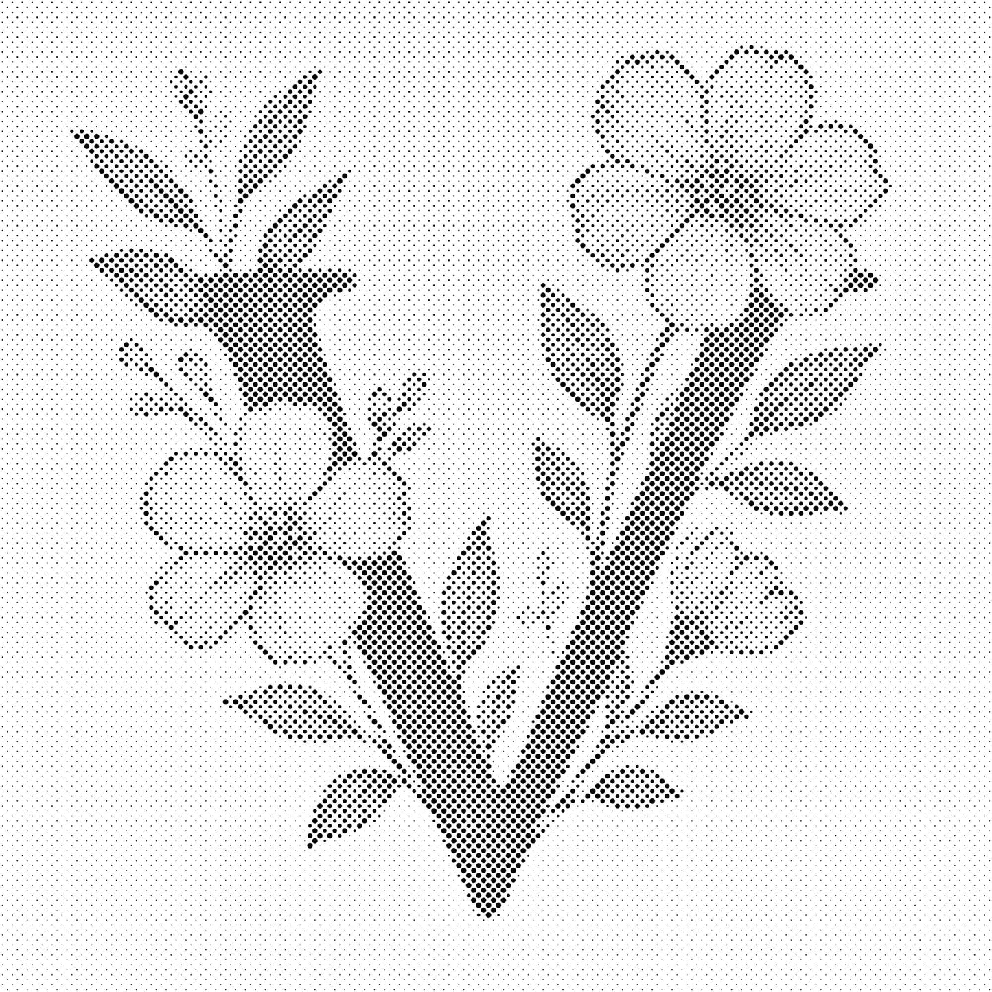 Mal-med-prikker -  Bogstav V - Blomstermønster