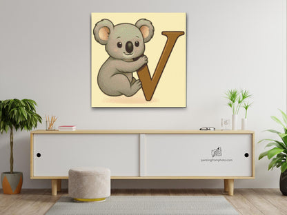 Diamond Painting - Bogstav V – Med et dyr