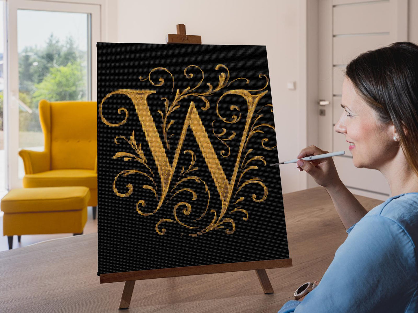 Diamond Painting - Bogstavet W