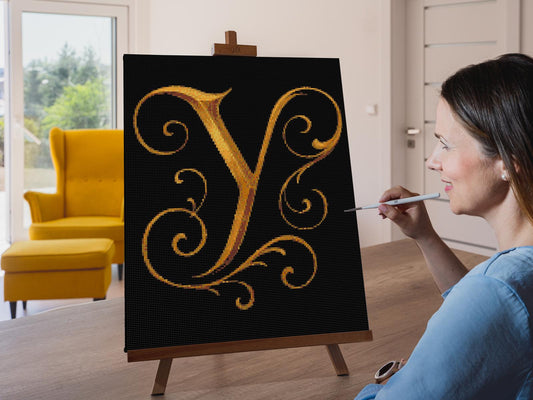 Diamond Painting - Bogstav Y